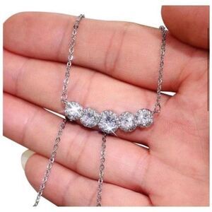 The Smith Cubic Zirconia and 925 Silver Pendants Necklace